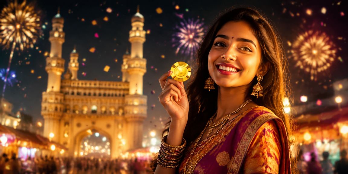 Hyderabad night market with lively casino and entertainment